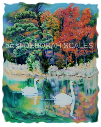 Two Swans at  | Deborah Scales EXHIBITION Art